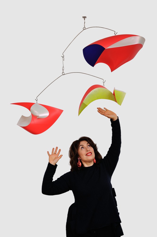 Portrait of artist with mobile by Samara Adamson-Pinczewski